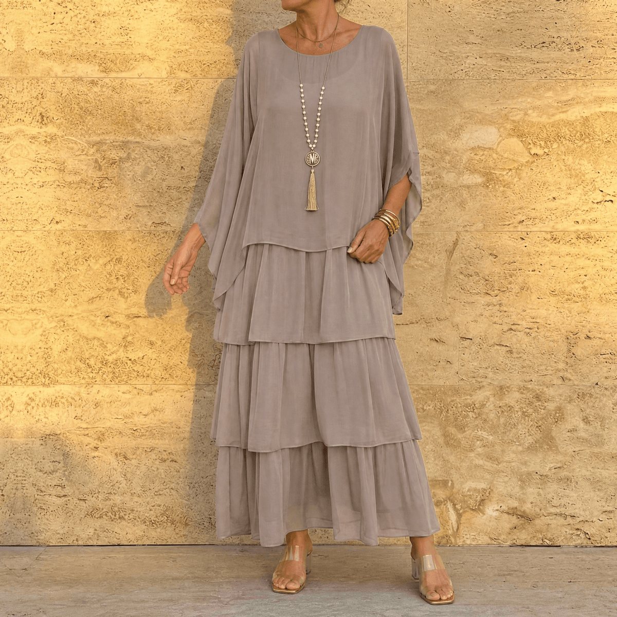 Velara | Tiered Chiffon Maxi Dress