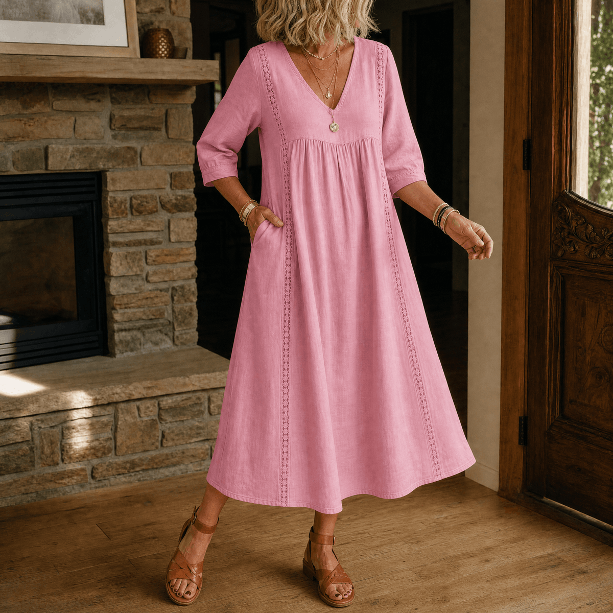 Virella | Lace-Trim Pocket Dress