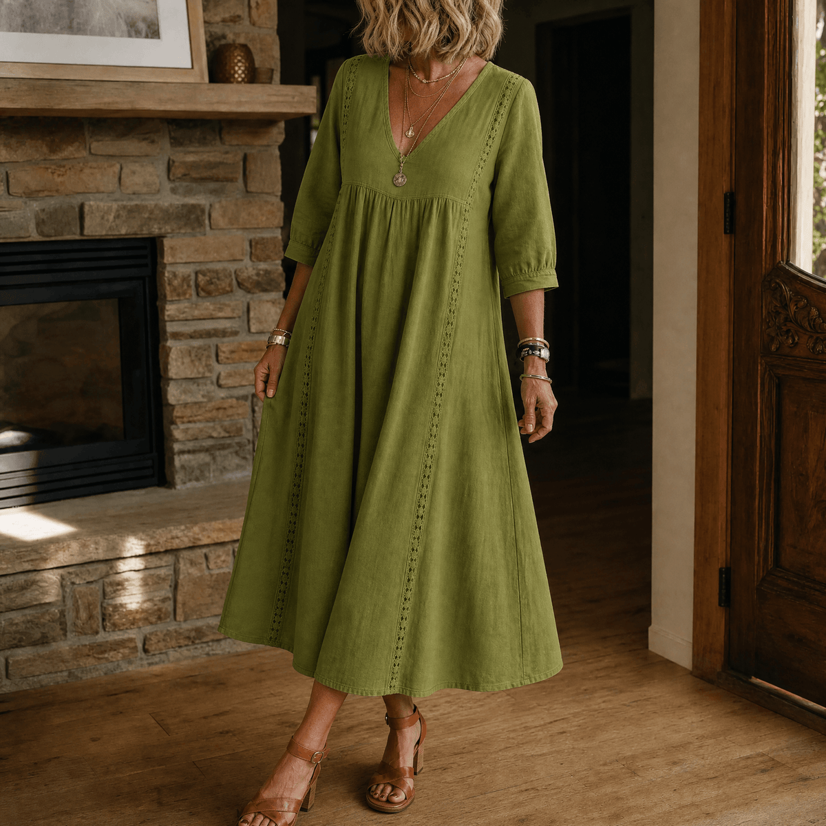 Virella | Lace-Trim Pocket Dress