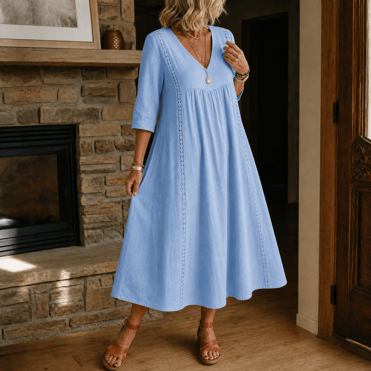 Virella | Lace-Trim Pocket Dress