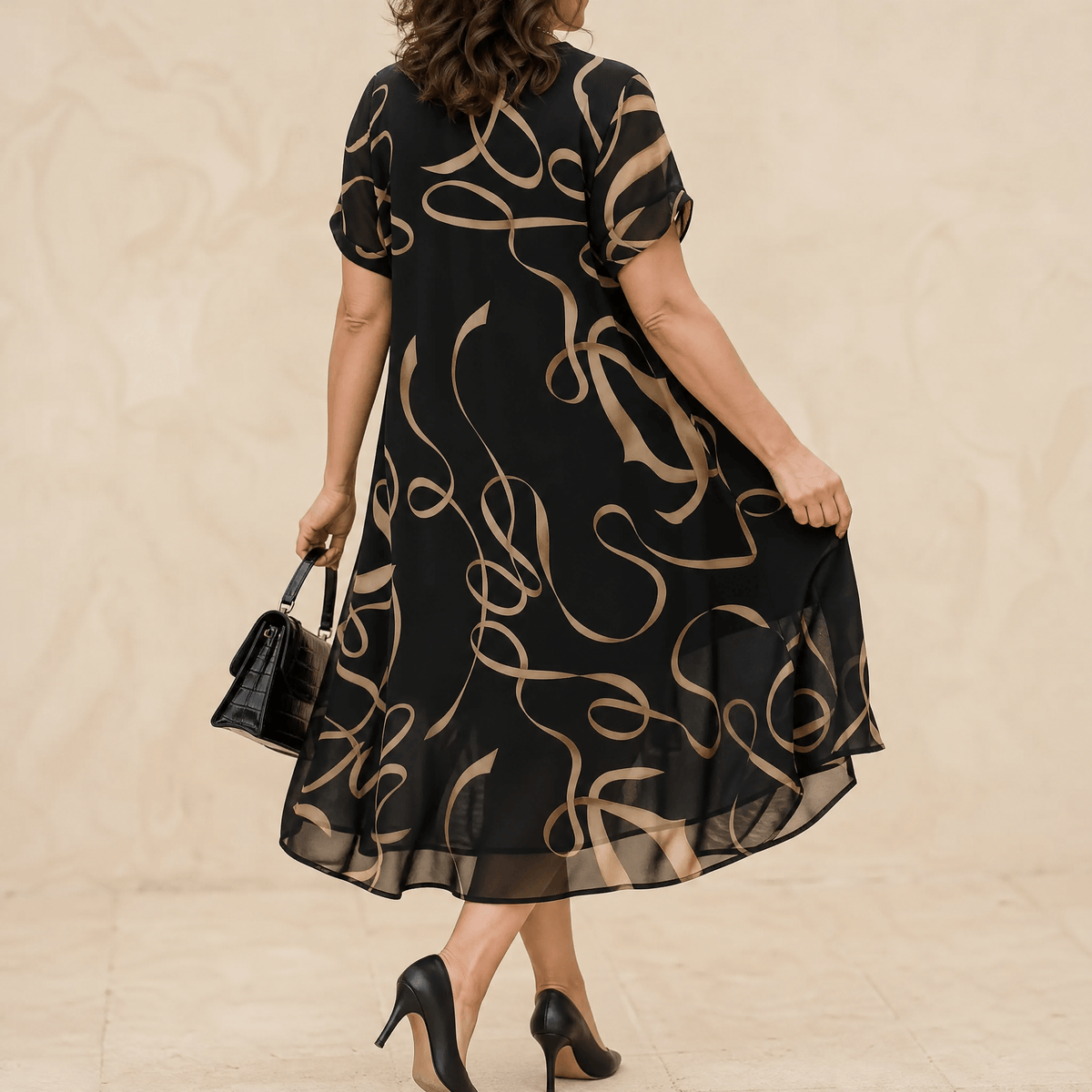 Vivara | Swirl Print Midi Dress