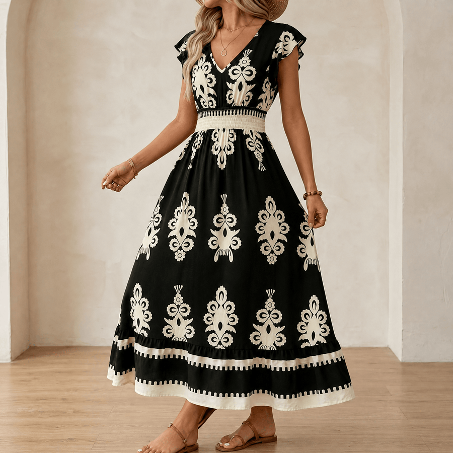 Vivara | Baroque Print Maxi Dress