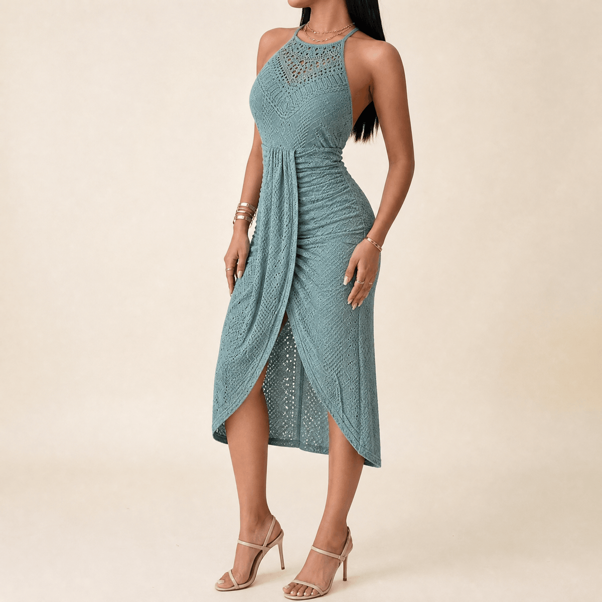 Vivara | Lace Halterneck Maxi Dress
