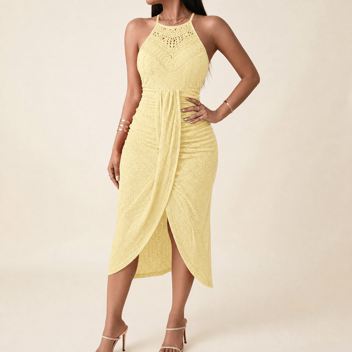 Vivara | Lace Halterneck Maxi Dress