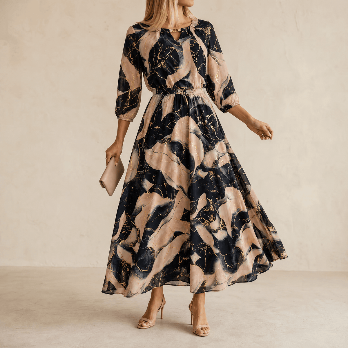 Vivara | Marble Gold Maxi Dress