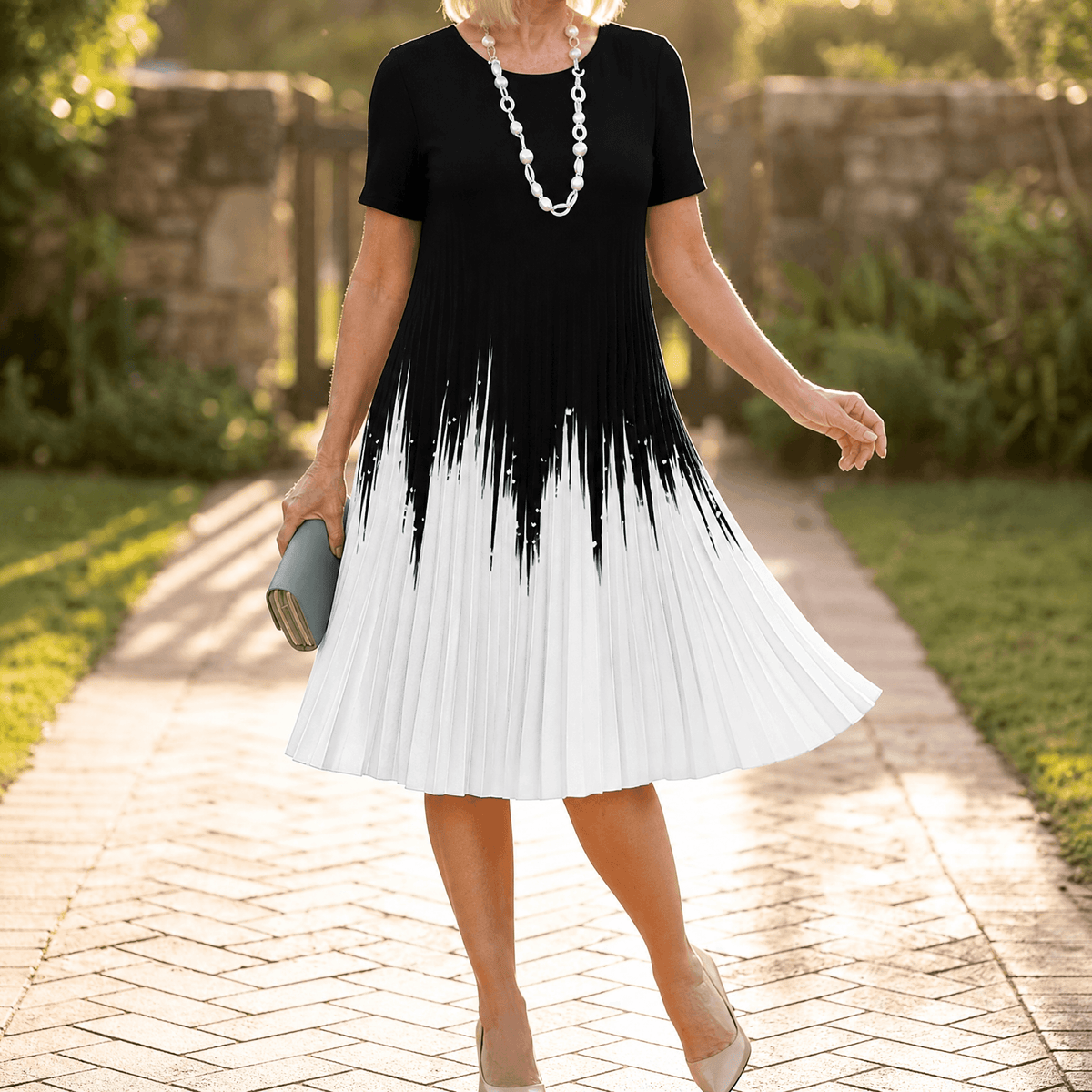 Vivara | Pleated Gradient Print Dress