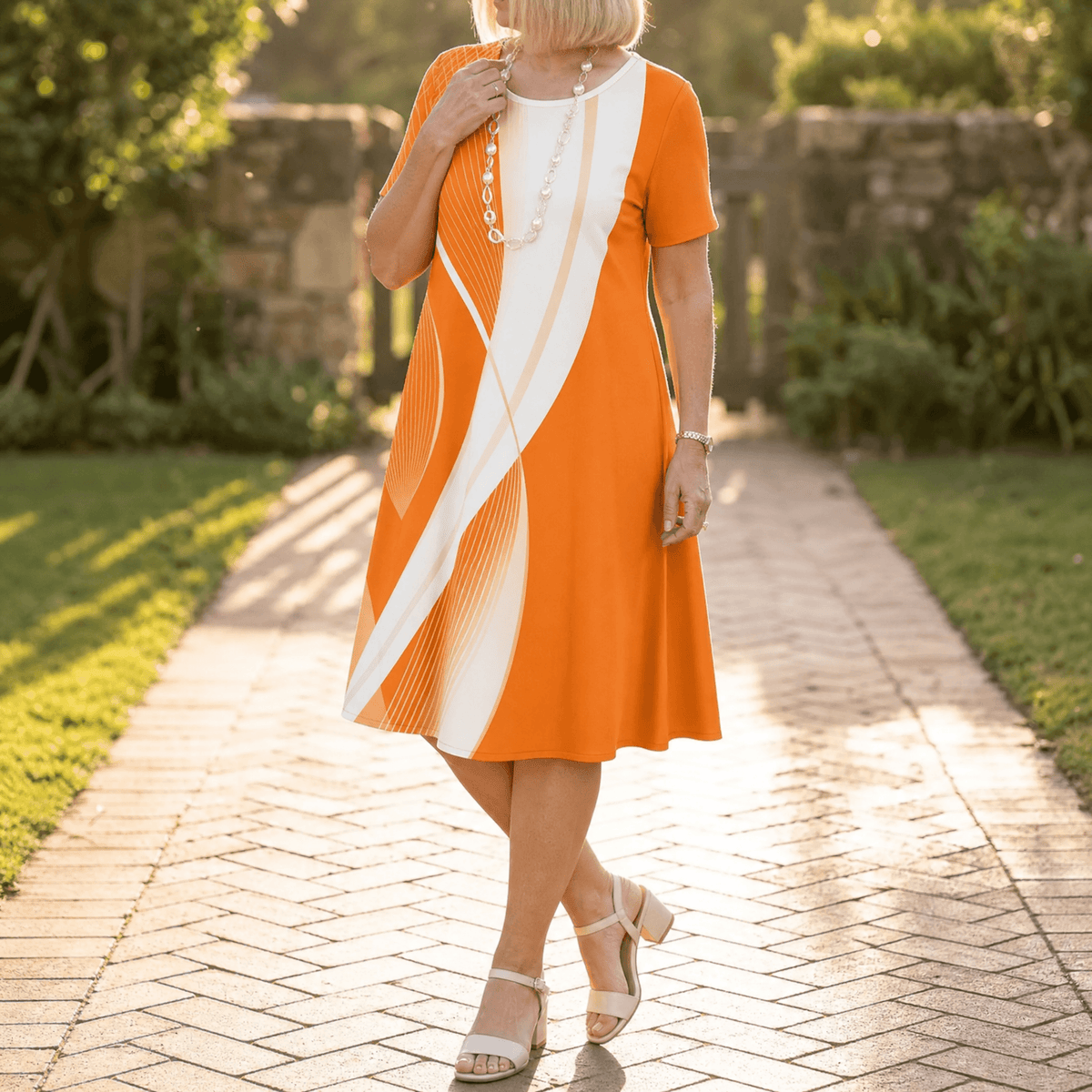 Vivara | Pleated Gradient Print Dress