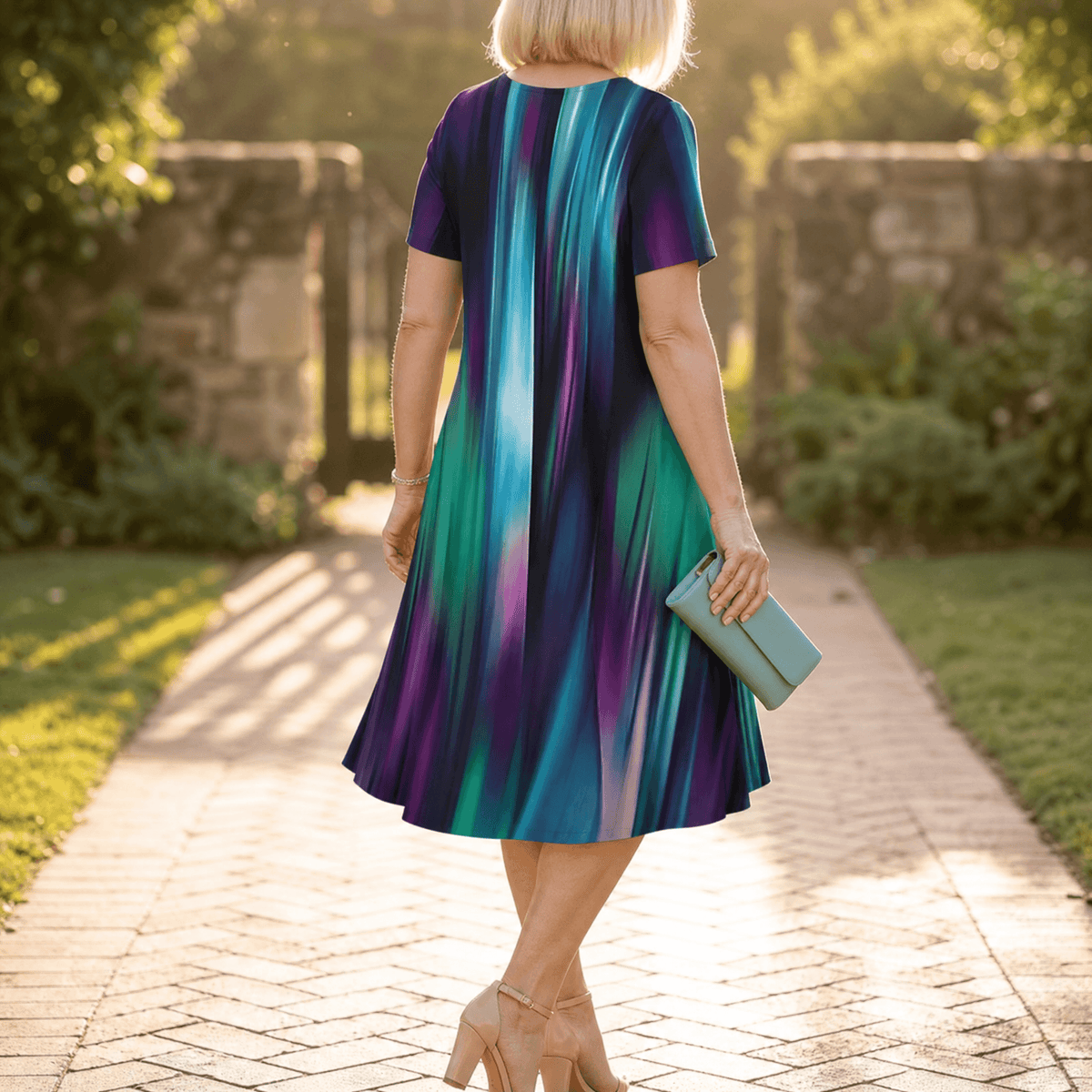 Vivara | Pleated Gradient Print Dress