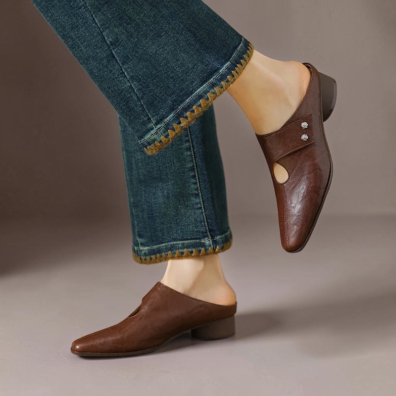 Olga - Genuine Leather Mules