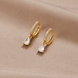 Elegant Gold Earrings with Crystals