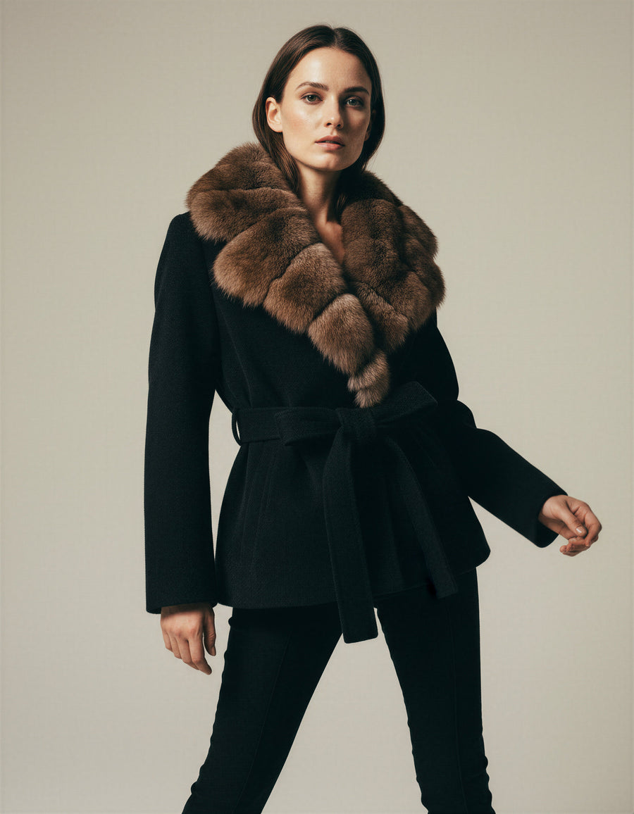 Vivian | Faux Fur Belted Coat