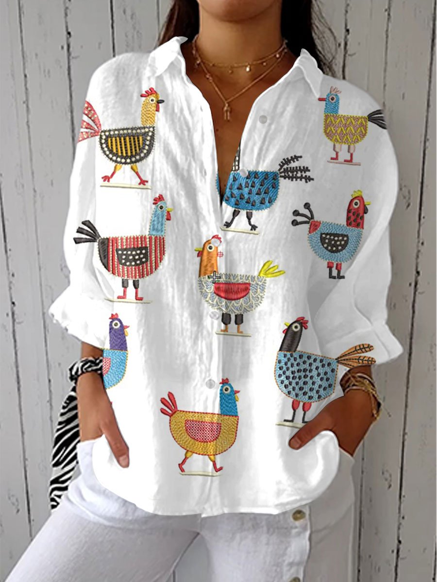 Sophia | Printed Button-Front Blouse