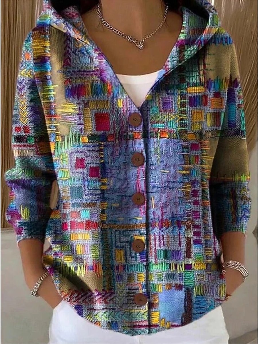 Scarlett | Patchwork Hooded Cardigan