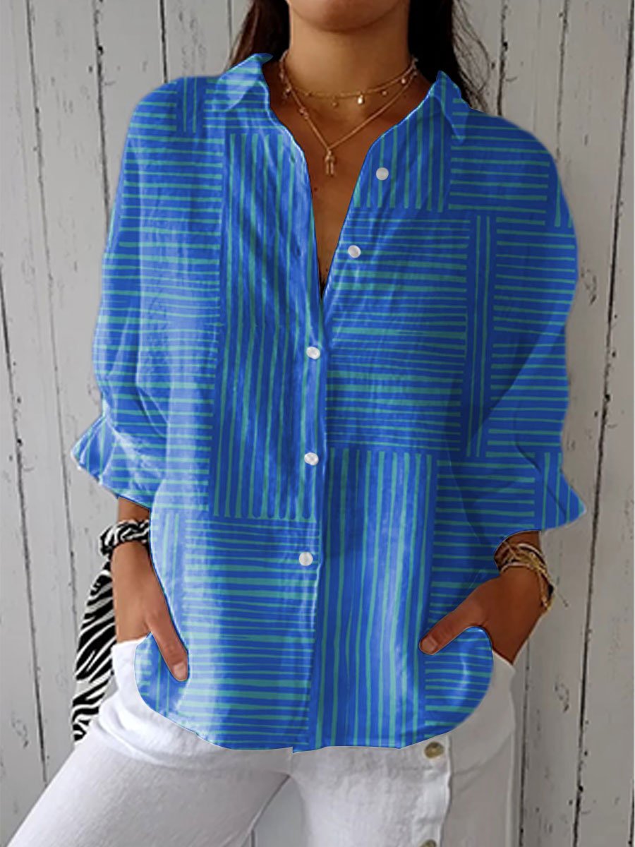 Charlotte | Striped Button-Front Blouse